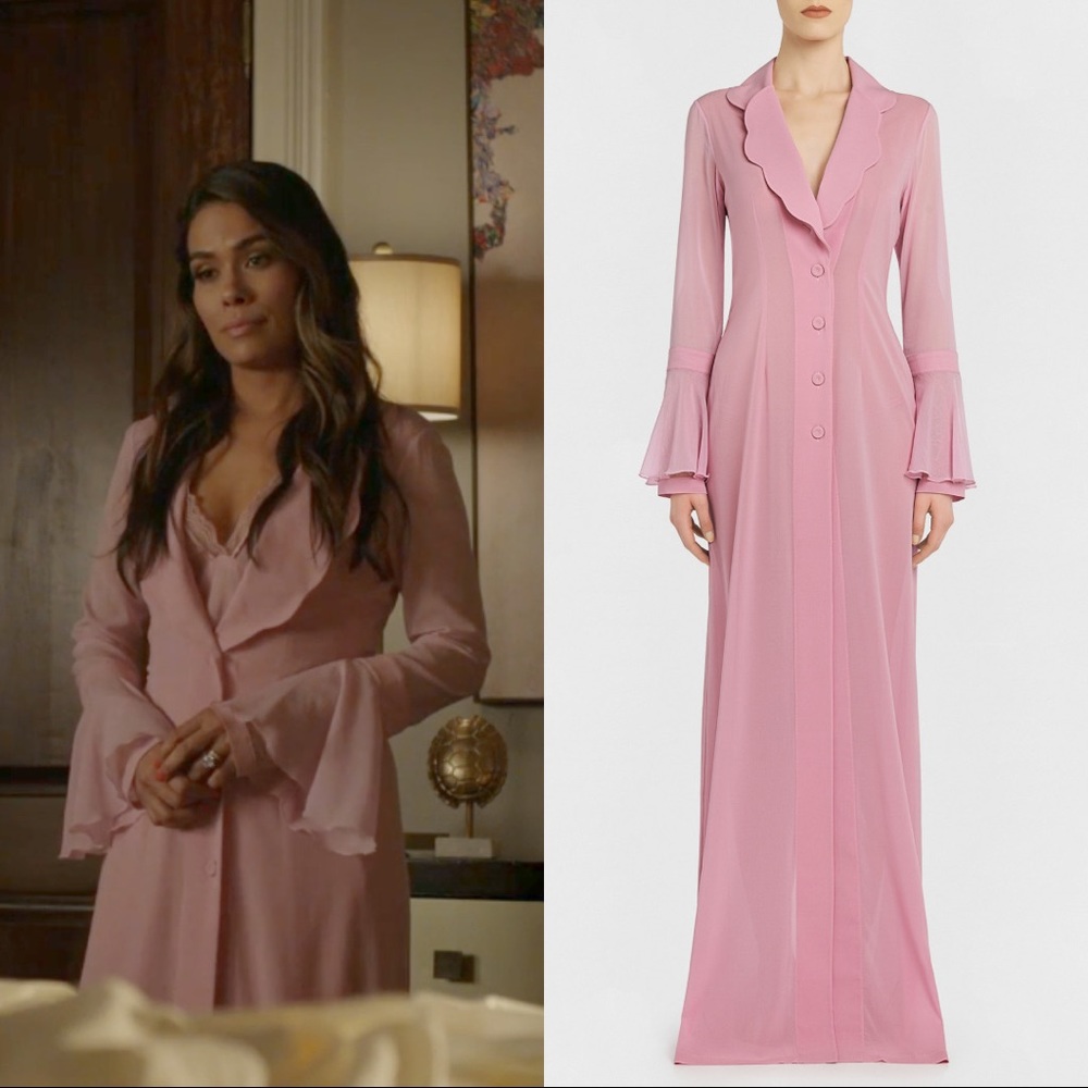La Perla Purple Rose Marble Mood Robe